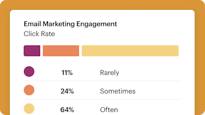 A simplified marketing engagement dashboard breaking down how often subscribers interact with email calls-to-action: Rarely, Sometimes, or Often.