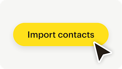 Image showing floating Abstract User Interface of a mouse cursor on top of a button, demonstrating how users can seamlessly import SMS-only customer profiles.