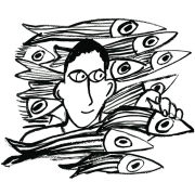 Image of person with fishes around them