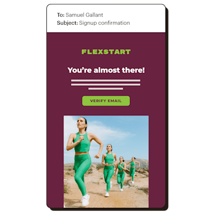 Email verification email.