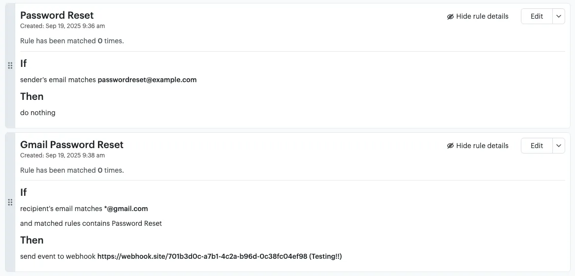 Nested rules