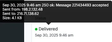 SMTP response