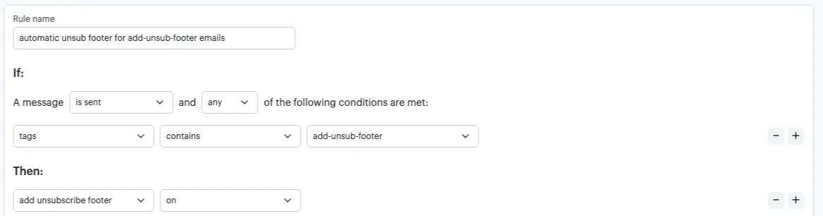 Transactional Rules Engine: Automatic Unsub