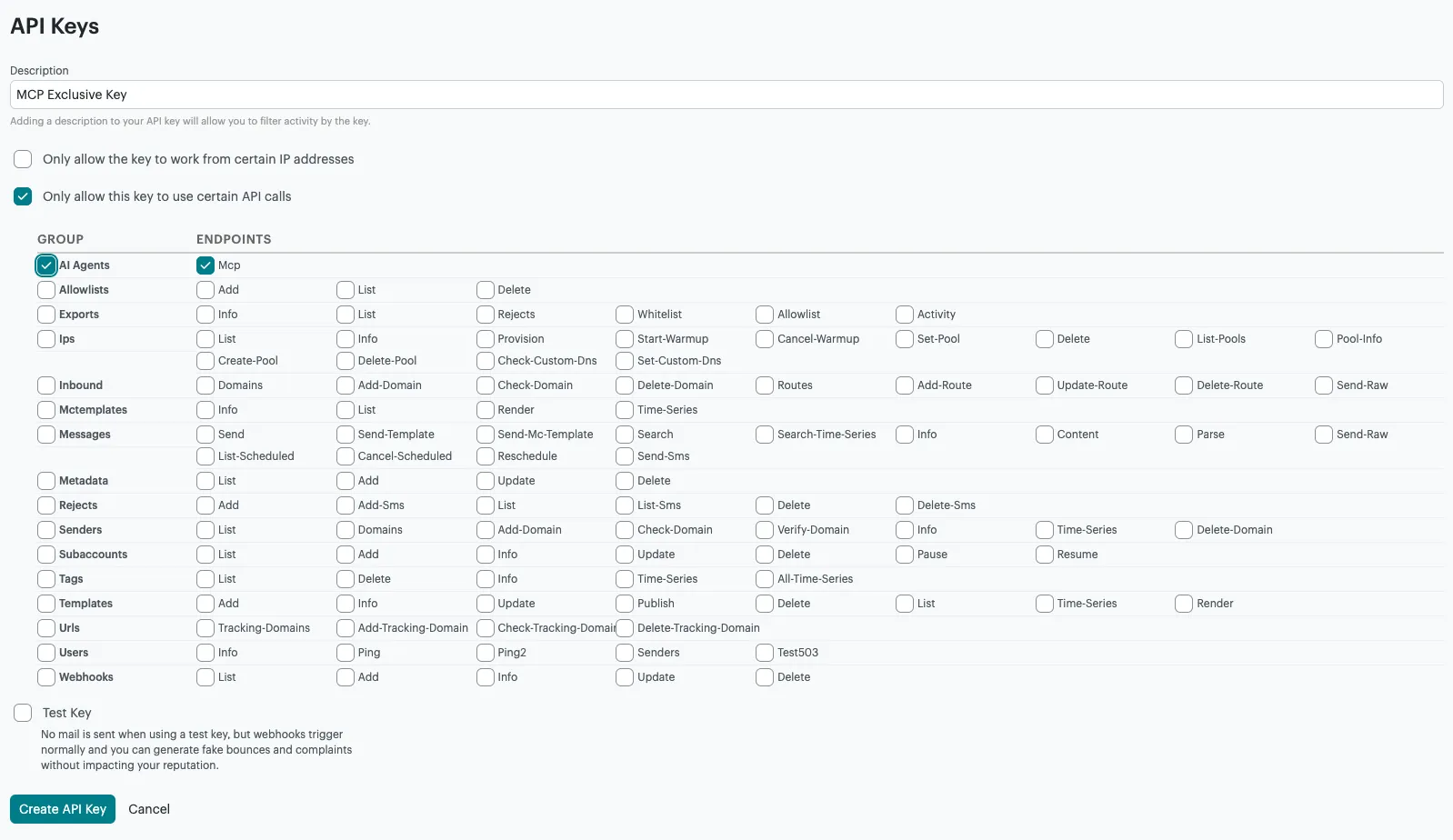 Transactional AI Agent API Key Setting